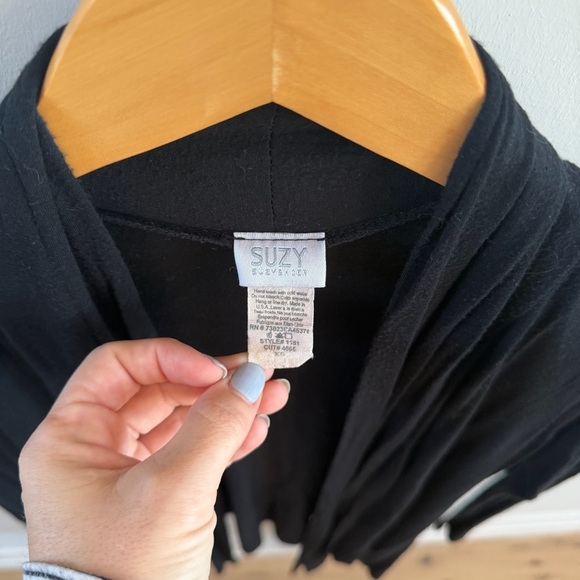 Suzy Shier Elegant Black Open Cardigan – Size XS - Picture 2 of 5